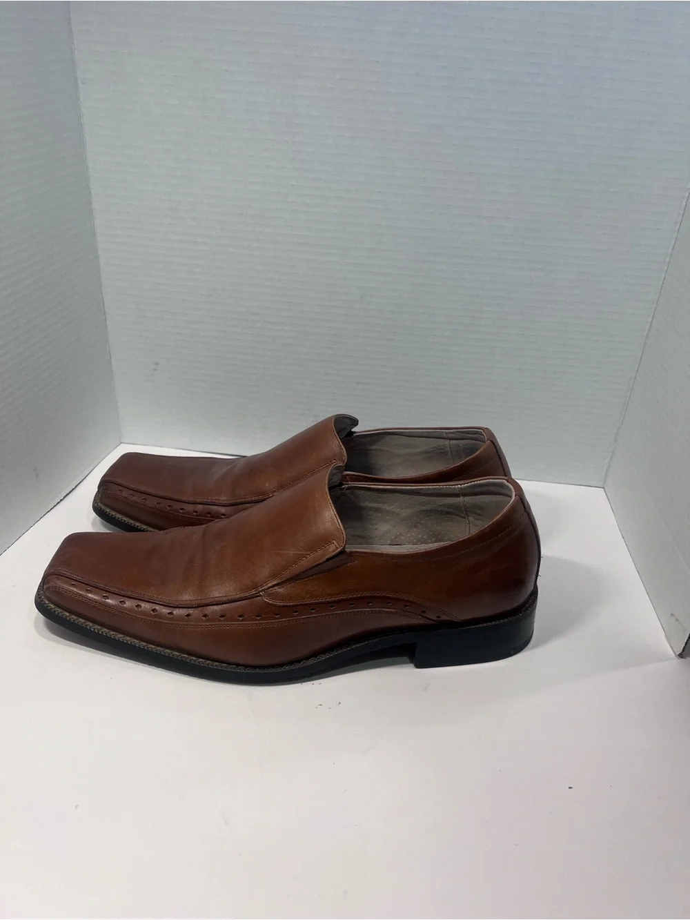 Stacy Adams Men's Brown Leather Slip-On Loafers